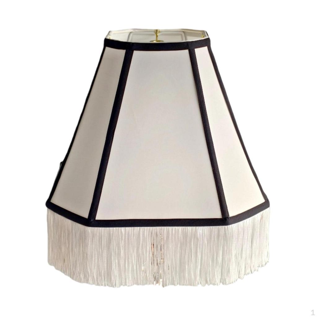 Lamp Shade with Fringe Tassel Cover and White for Crafters, Living Room, Bedroom