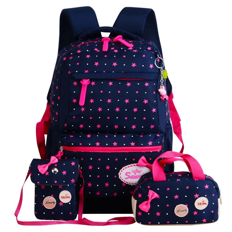 3pcs/set School Bag Backpacks Schoolbag Fashion Kids Lovely Backpack for Children Girls Bag Student
