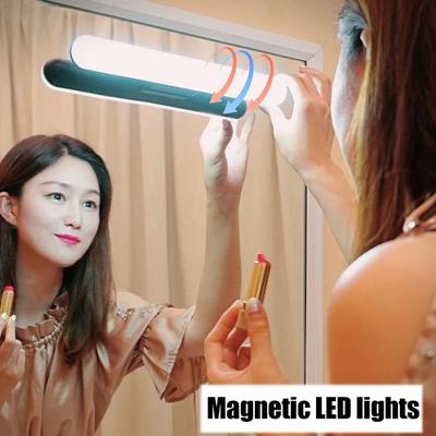 Lampada da trucco a LED, protezione per gli occhi tramite USB, ricaricabile, portatile, lampada magnetica, interruttore touch, luce da specchio, luce per selfie