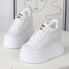 12CM Synthetisches Air Mesh Echtleder Schuhe Plateau Keil Sommer Stiefeletten Atmungsaktive Sandalen Damen Klobige Sneaker