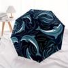 1pc Dolphin Waves Automatic Open/close Folding Compact Umbrella, 8-Rib Sturdy Canopy, Lightweight Portable, Commuting Use, Gift, 090