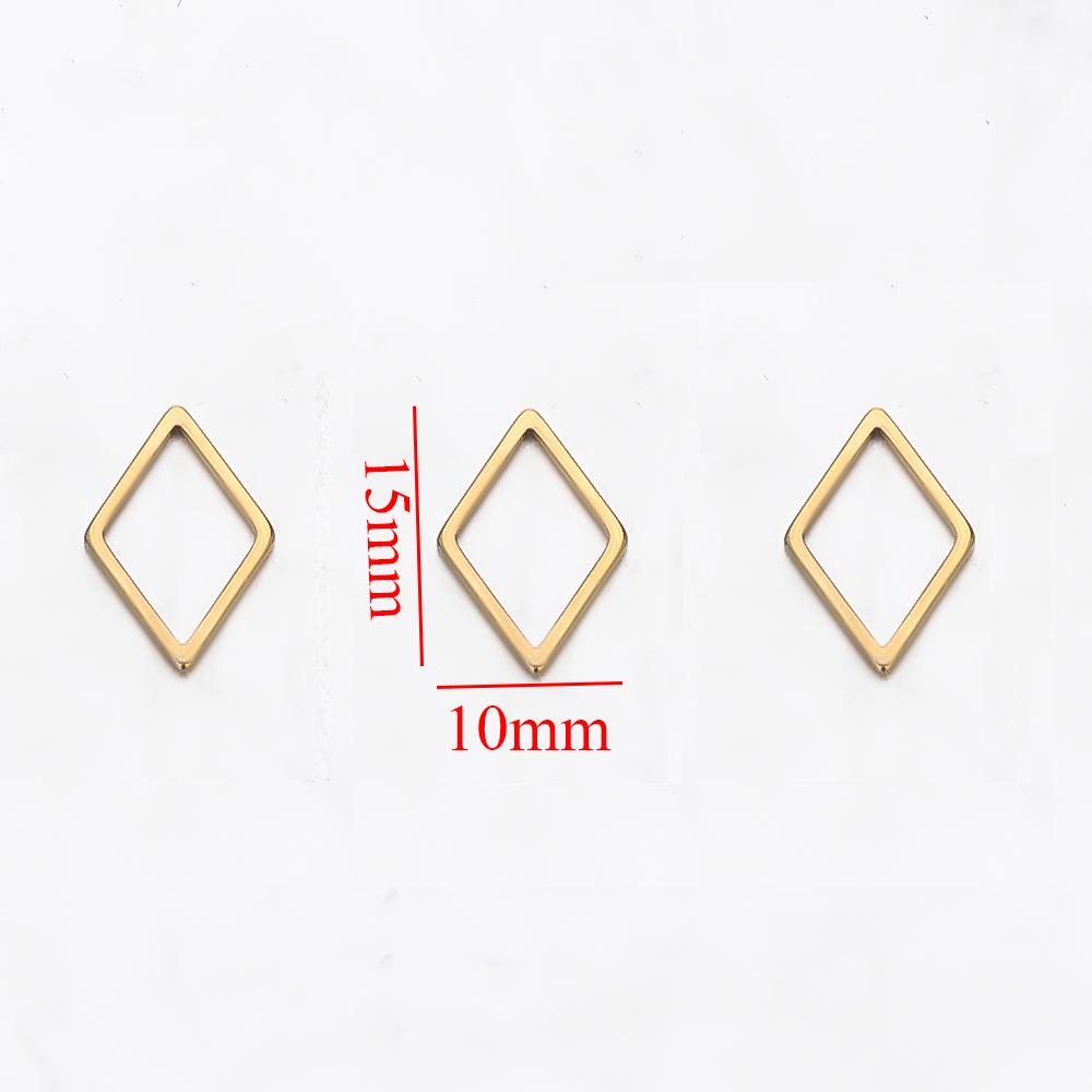 20pcs Stainless Steel Rhombus Charms for Bracelet Connector Necklace Pendants Handmade Earrings DIY Jewelry Making  Accessories