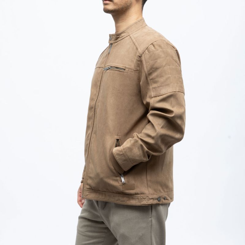 Veste style racer agency effet suédine avec col à clip Homme DEELUXE 74