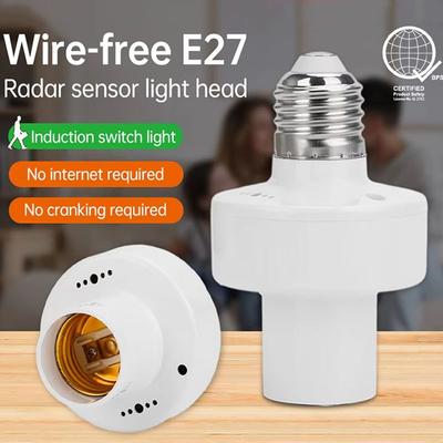 360° Smart Led Bulb E27 Plug Radar Motion Sensor 220V Light Bulb Holder 3-8m Sensing Distance LED Bulb Lamp Holder Auto On/Off Socket Adapter