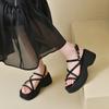Cross Strap Platform Sandals for Women Summer 2025 Thick Bottom Gladiator Shoes Woman Casual Non-Slip Wedge Sandalias Mujer