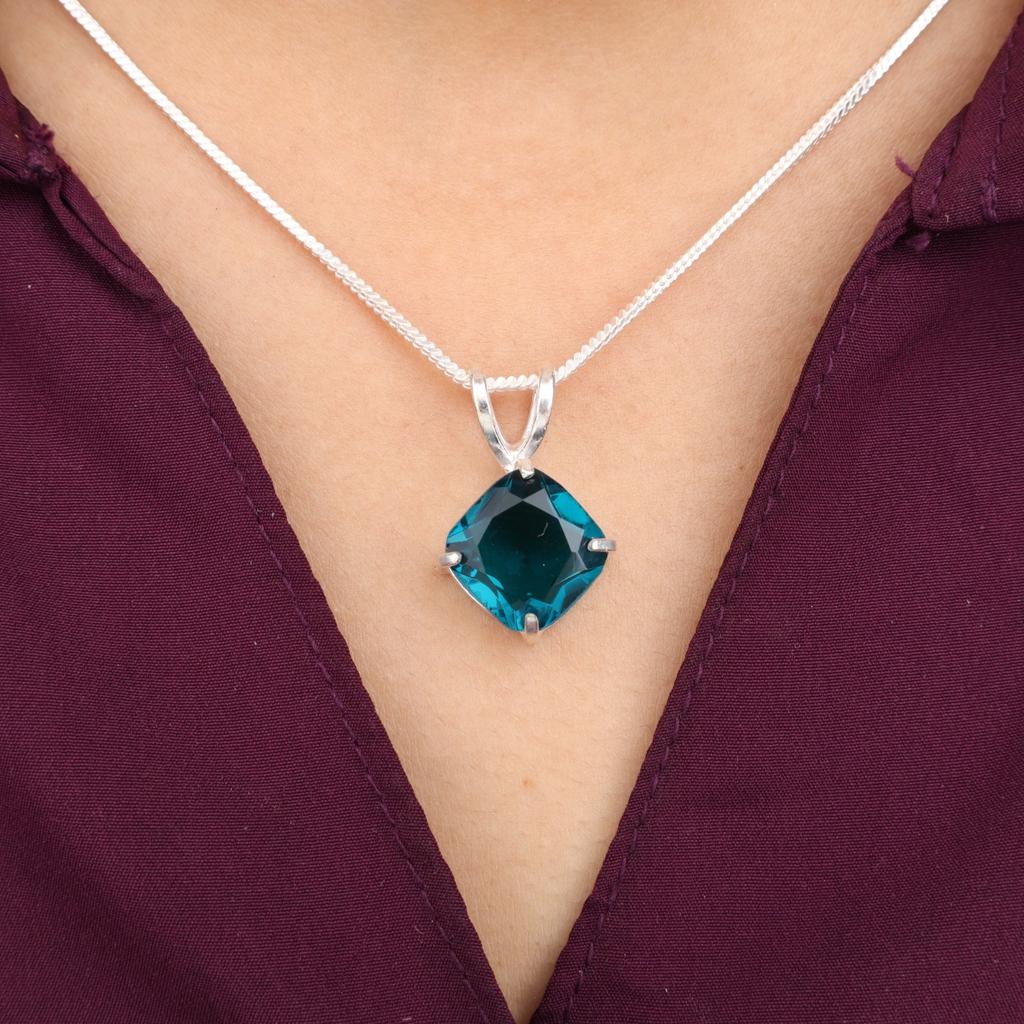Apatite Gemstone 925 Sterling Silver Jewelry Handcrafted Pendant 0.93'' For Gift PP-62-4