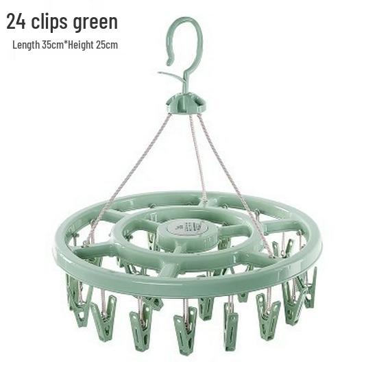 Windproof Plastic Drying Rack with 32 Clips for Children's Socks and Underwear