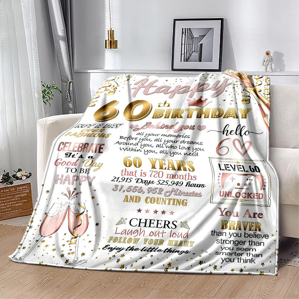Happy 50th Birthday Celebration flannel,Lightweight,Flannel Blanket,Comfortable Blanket, Sofa Blanket, Gift blankets,Holiday Gift Blanket Blankets