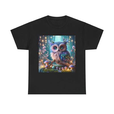 Unisex Adult T Shirt Magical Owl Whimsical Woodland Art