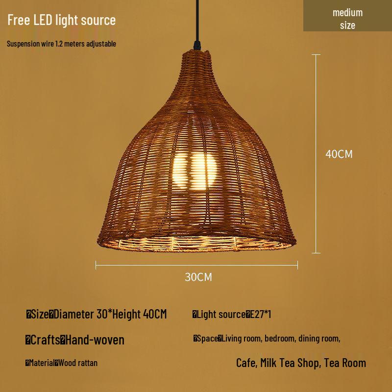 Wiktoriańska pleciona lampa wisząca z Azji Południowo-Wschodniej: Lampa pleciona z bambusa i słomy do restauracji, na wesela, do sklepów, hoteli i domów gościnnych.