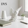 Gentle Aesthetic Decor Angel Cat Desk Ornament, Matte White 3D Printing Figurine, Minimalist Small Decorative Figures Winged Sculpture for Home Office