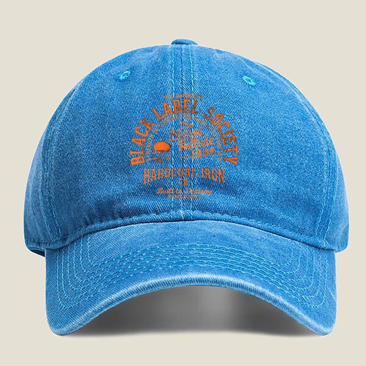 

Black Label Society Emblem Fashion Washed Baseball Cap Hat Outdoor Activities One Size озеро синий