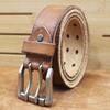 Thickened Head Layer Cowhide Belt for Men European and American Fashion Double-pin Buckle Italian Motorcycle Style Tough Guy Belt