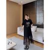 Premium Niche Lace Splicing T-shirt Dress Women's Super Hot Good-looking Loose Casual and Thin Age-reducing Fishtail Dress