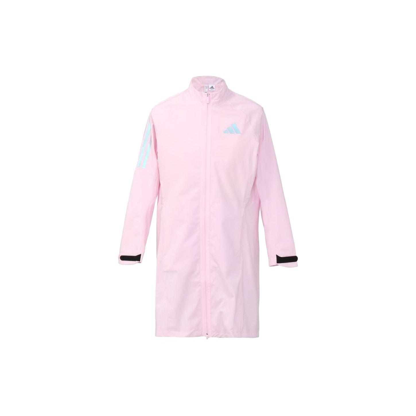 adidas Light Pink Women s Mid-Length Stand Collar Woven Windproof Sports Trench Coat HZ9983 XS