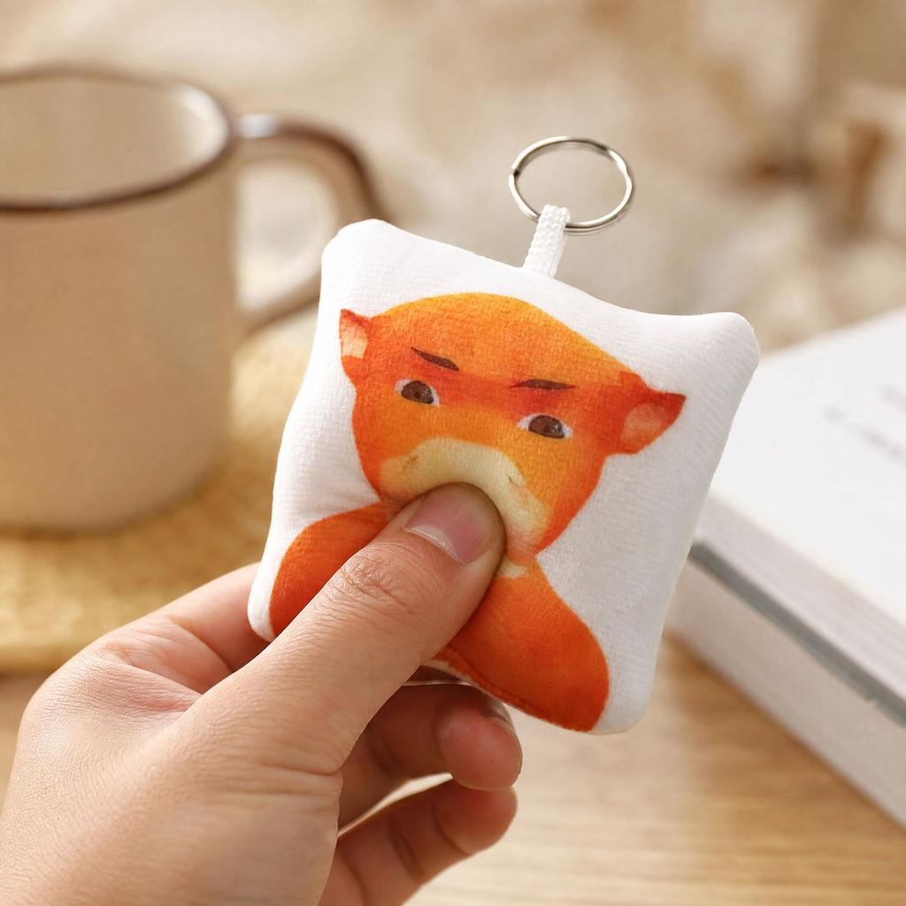 Cow Plush Keychain Pendant with Press-to-Play Sound, Cute Voice Keyring for Bags and Backpacks