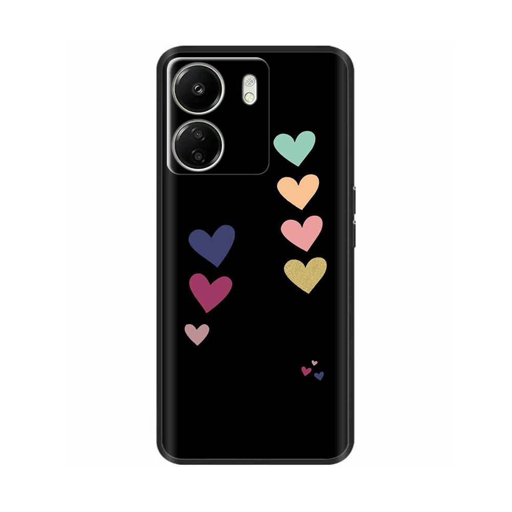 For Xiaomi Poco C65 Case Cute Luxury Painted Back Cover Soft Black Silicone Phone Case For Xiaomi Poco C65 PocoC65 Fundas Bumper