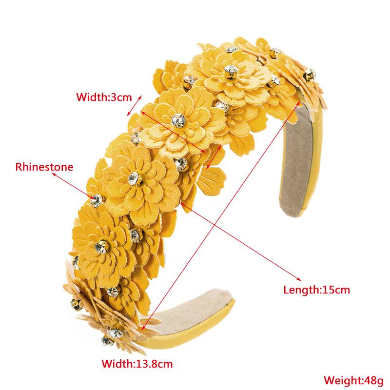Small Fresh Colored Flower Headwear Rhinestones Vintage Headband Women's Hair Accessories