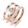 Niche Diamond-Set Titanium Steel Couple Ring - High-End Luxury Jewelry