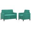 Sofa Set with Storage 2 Pcs. Turquoise Polyester