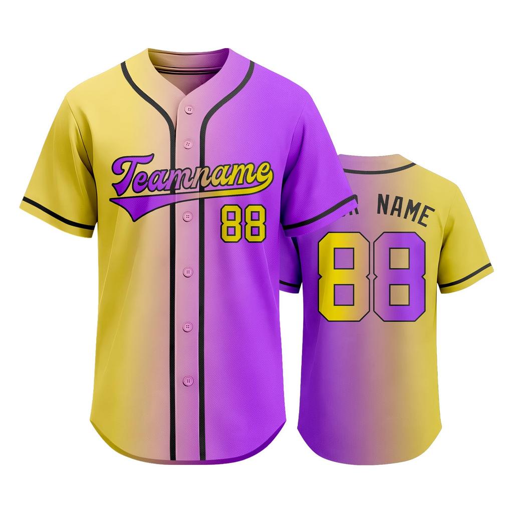 Customizable Baseball Jersey Men Women Button Front Athletic Shirt Team Name Number Printed Sportswear