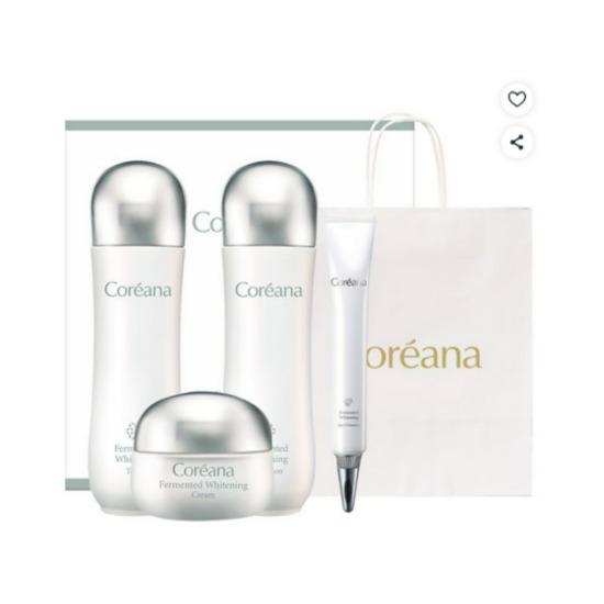 Coreana Fermented Whitening Skincare Set Brightening & Firming 3 Set + Spot Essence 20ml