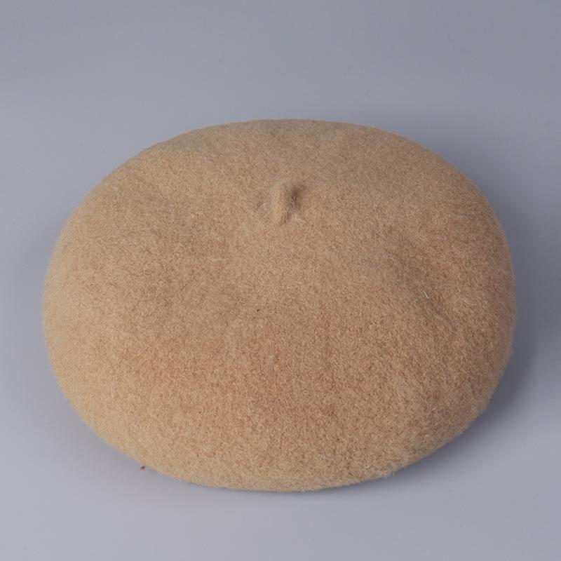 100% Australian Wool Plain Beret Cap French Minimalist British Pumpkin Hat Warm Winter Wool Painter Cap