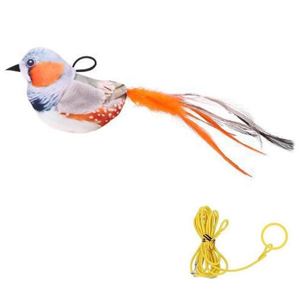 1Pc Cat Toys Hanging Bird, Retractable Cat Teaser Toy, Vivid Chirping, Interactive Catnip Toys for Indoor Cats Kitten Play Chase Exercise