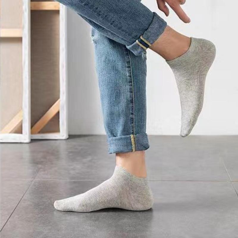 5 Paires Chaussettes Cheville Femme Blanc Noir Chaussettes Femme Respirantes Chaussettes de Sport Couleur Unie Socquettes Chaussettes Confortables en Polyester