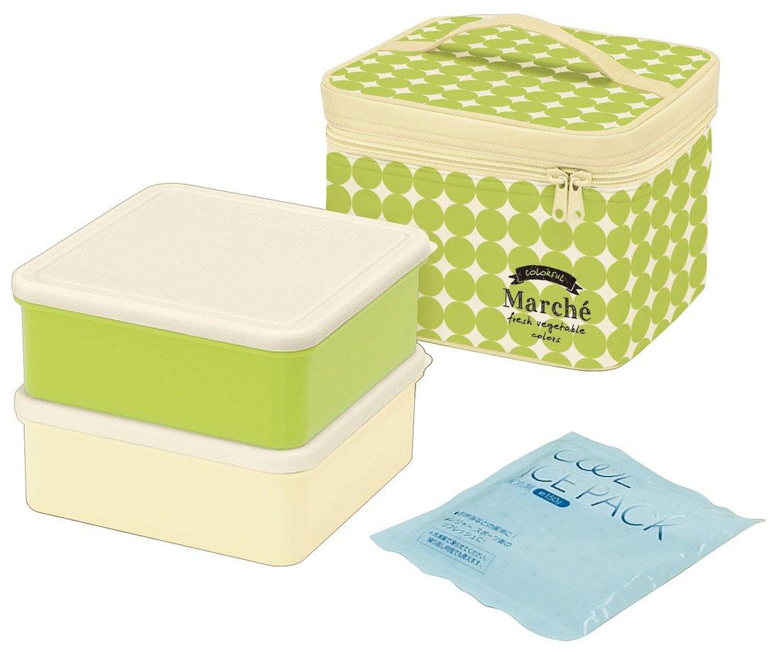 

Skater Outdoor Lunch Box with Insulated Bag and Ice Marche Color Made in KCPC2 (skater) Pack, Avocado, Japan, 2240ml, авокадо