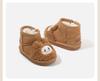 Cartoon Leather Snow Boots for Baby Boys and Girls - Winter Plush Cotton Toddler Shoes