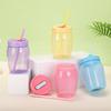 550ml Sippy Tumbler with Straw Coffee Cup Multi-functional Double Drinking Cup  Coffee Juice Milk