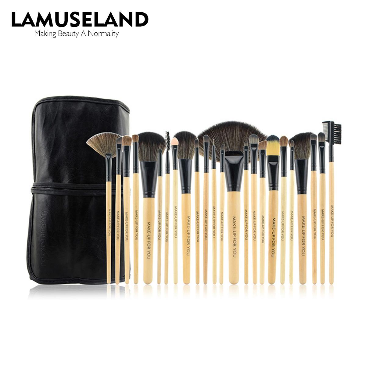 

LAMUSELAND Набор кистей для макияжа Инструменты Набор туалетных принадлежностей Шерстяной бренд (24 шт./компл.) #1424