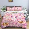 New Pokémon Jigglypuff print three-piece bedding set, including 1 duvet cover and 2 pillowcases, suitable for adults and childre