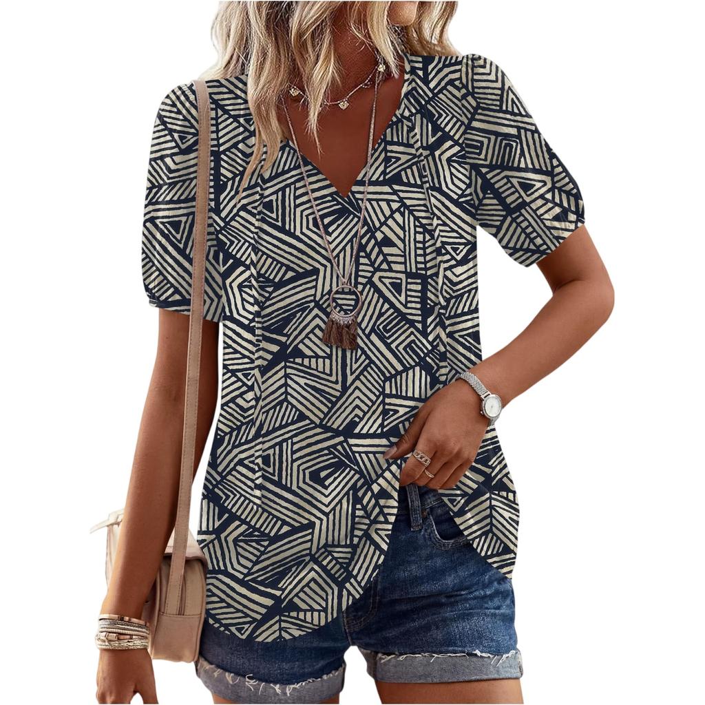 Women's Fashionable Casual Vintage Printed Blouse