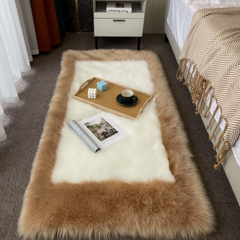 Coperta da letto semplice ed elegante a forma di schiena in finta lana per camera da letto, da comodino, per bovindo, balcone, a pelo lungo, per soggiorno, tavolino da caffè, tappeto da pavimento