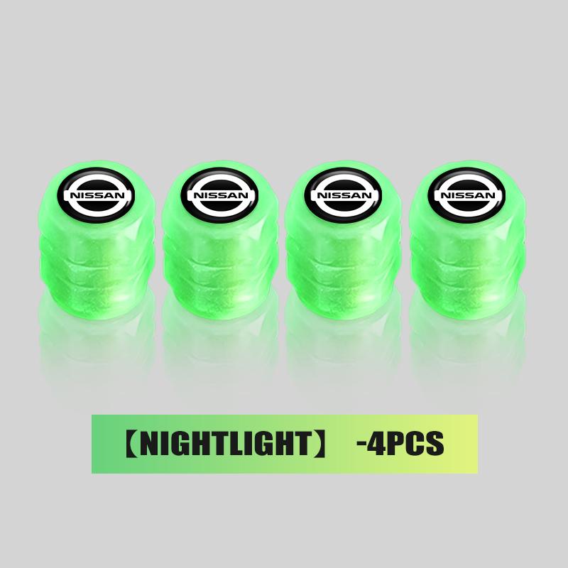For Nissan AHA14PCS Car Luminous Tire Valve Cap Wheel Nozzle Night Glowing Caps For Nissan Patrol Y62 Y61 Versa Altima X-trail Sunny Qashqai