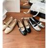 Fashion Flat Shoes for Women 2025 Spring and Autumn Casual Diamonds Square Toe Pure Color Mary Jane Ballet Shoes for Women Ladies