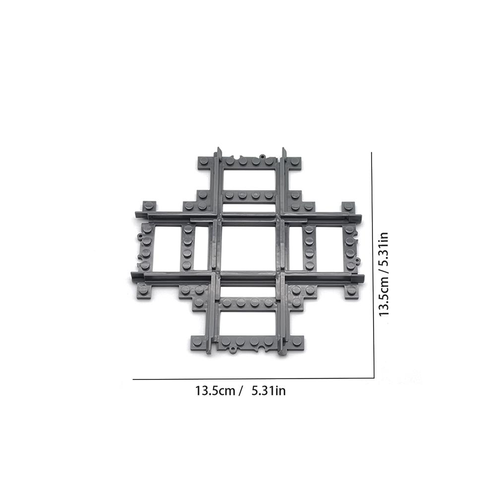 City train track expansion set, straight track, curved track, branch track, DIY assembly building block toy accessories