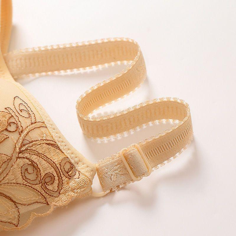 Women's Beautifully Embroidered Floral Bra Push Up Pair Breast Support Comfort Bra Thin Brasieres Sexy