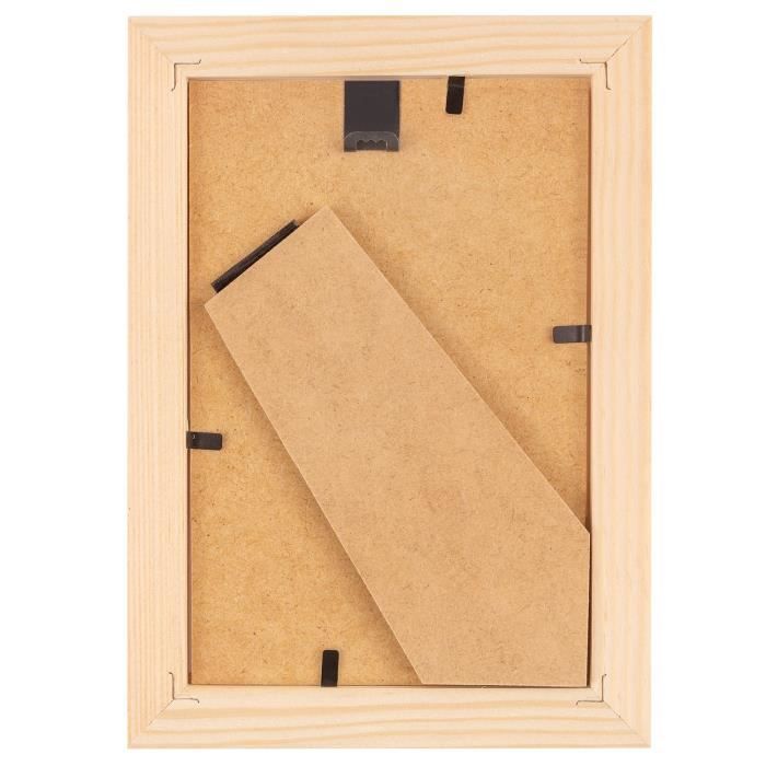 Cadre Photo - Creative Home - 10x15 cm - Bois de Pin Naturel - Blanc - Mural