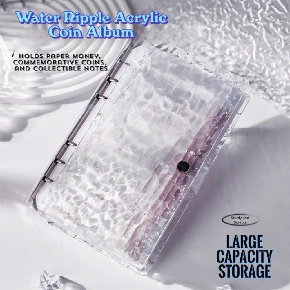 Transparent Acrylic Water Ripples Money Saving Book Korean Style Savings Binder Financial Tool