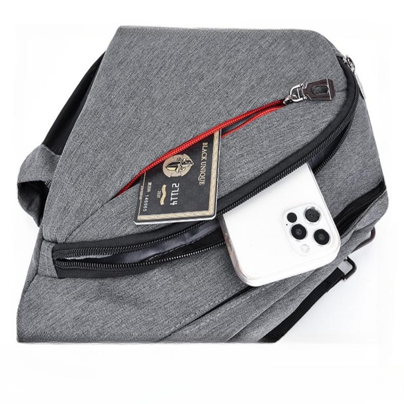 Oxford Cloth Chest Bag Multifunctional Large Capacity Men'S Crossbody Bag Casual Sports Outdoor Backpack