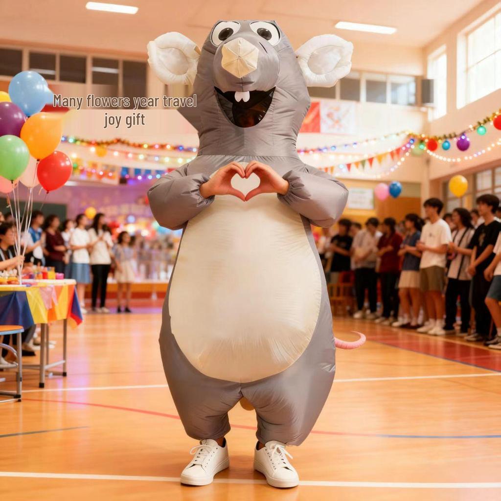 Disfraz de Muñeco Ratón Inflable Especial Transfronterizo para Fiesta de Halloween o Actuación en Festival