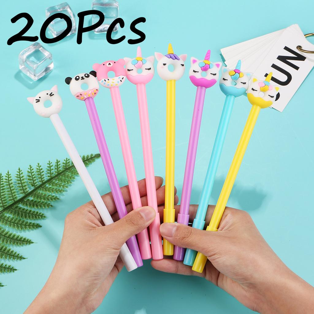 36pcs Creative Animal Donut Shaped Black Neutral Pen, cute Funny Stationery, Perfect for School Student Office Signature Pen, Birthday Party Good