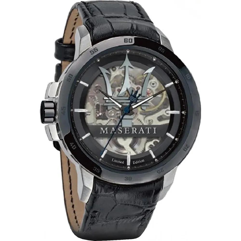 Maserati Maserati Ingegno Black Leather Men s Mechanical Automatic R8821119007 Watch чёрный