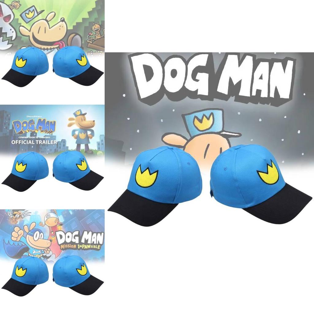 Dog Man Bestickte Baumwoll-Baseballkappe mit Sonnenschutz für Outdoor-Fans