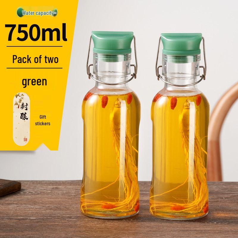 High-Grade Thick Glass Wine Bottle for Long-Term Baijiu Storage, Sealed and Durable