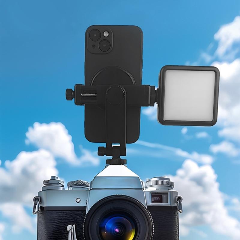 General Smartphone Holder For DSLR Cameras Secure Clamp Design 360 Swivels Cold Shoe Mount
