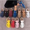 15 Colors Summer New Large Size European and American Daily Leisure Bag Head Medium Heel Velcro Wedge Heel Sandals